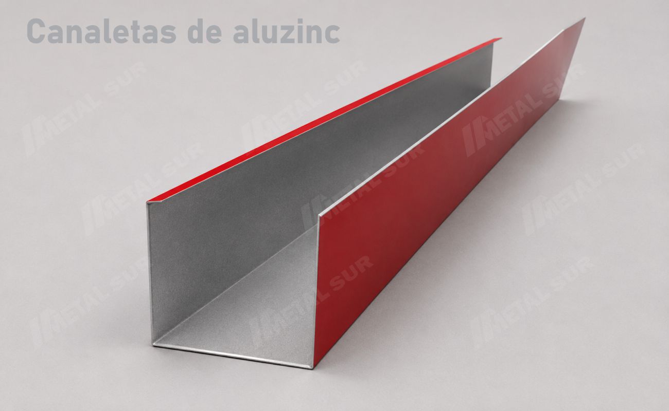 canaleta de Aluzinc para conducir agua de lluvia en una cobertura