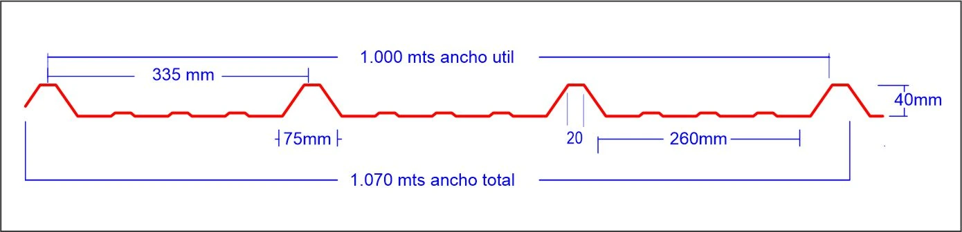 Ficha técnica original TR4 Peralte 40 mm – Tipo 1